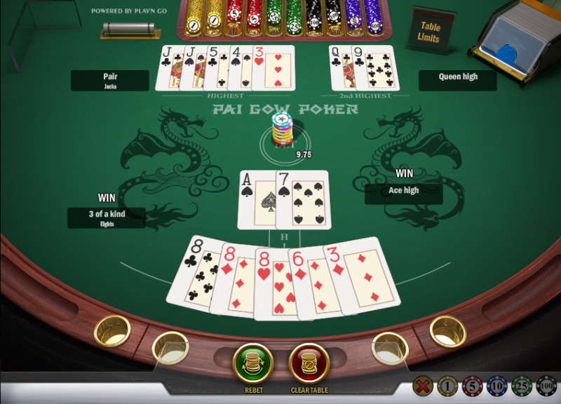 Pai gow poker winning strategy games