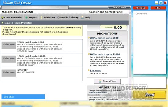 Malibu Club Casino No Deposit Bonus Malibu Club Casino No Deposit Bonus