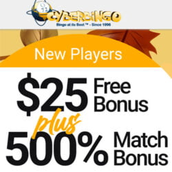 $25 Free Bingo Bonus at Cyber Bingo
