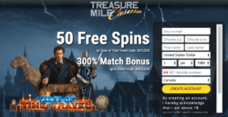 50 Free Spins at Treasure Mile