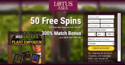 50 Free Spins at Lotus Asia Casino