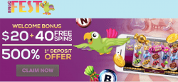 40 Free Spins + $20 Free Bingo Bonus at Bingo Fest