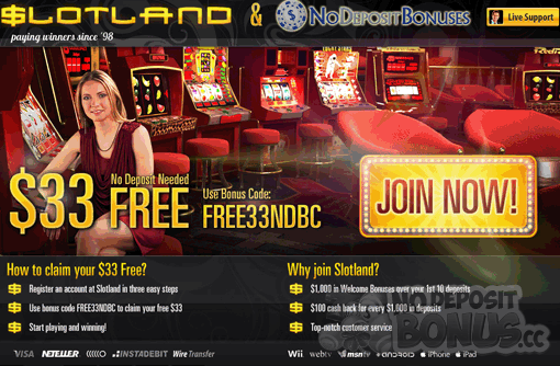 slotland no deposit bonus