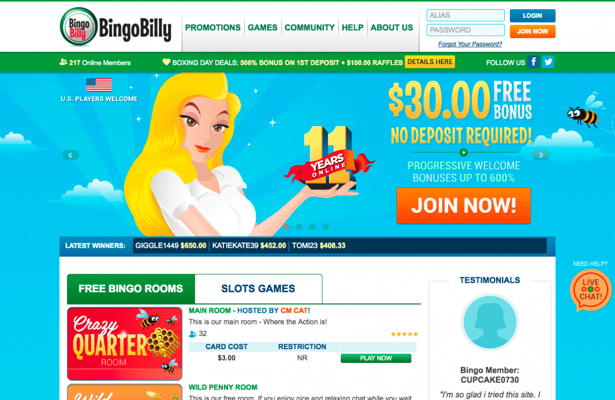 Bulletin for Bingo Billy Bonus No Deposit Bonus