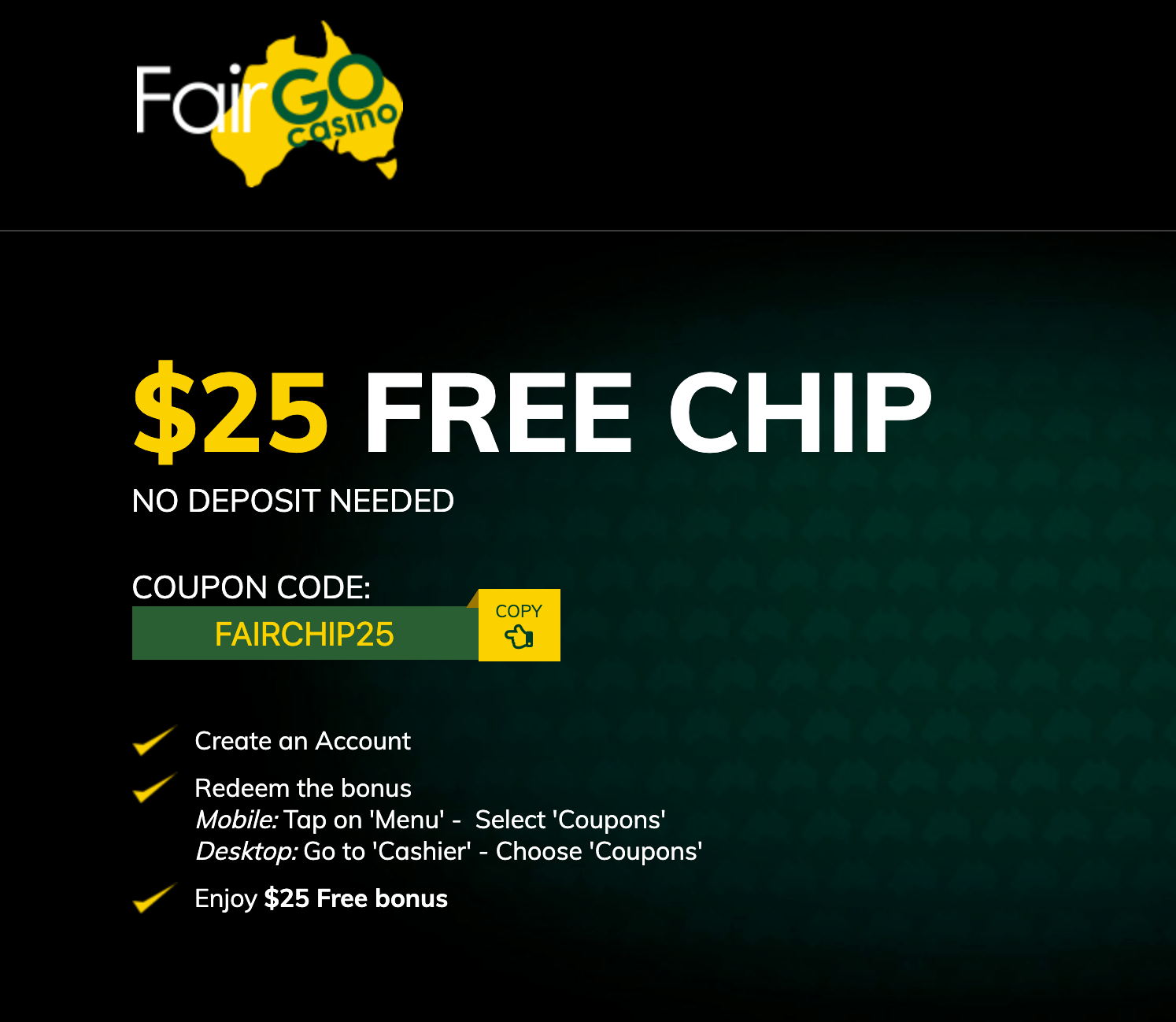 Fair Go Casino No Deposit Bonus 2018 Australia