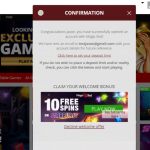 10 Free Spins at MagicRed Casino