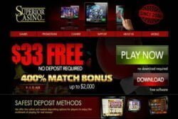 $33 No Deposit Bonus at Superior Casino