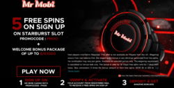 5 Free Spins at Mr. Mobi Casino