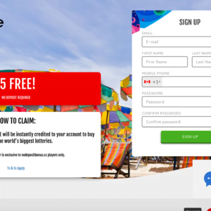 $5 No Deposit Bonus at Lottogroove