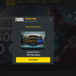 10 Free Spins at 7Gods Casino