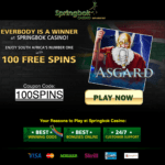 100 Free Spins at Springbok Casino bonus code