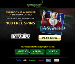 100 Free Spins at Springbok Casino