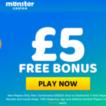 £ 5 No Deposit Bonus at Monster Casino bonus code