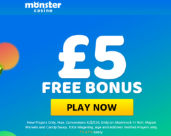 £ 5 No Deposit Bonus at Monster Casino
