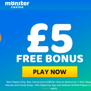 £ 5 No Deposit Bonus at Monster Casino