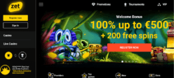 20 Free Spins at Zet Casino