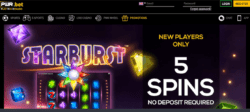 5 Free Spins at PWR.bet