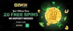 20 Free Spins at Ozwin Casino