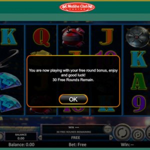 30 Free Spins at Malibu Club Casino