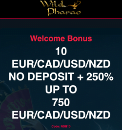 $10 No Deposit Bonus at Wild Pharao