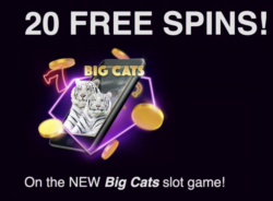 Claim your 20 No Deposit Free Spins on ‘Big Cats’!