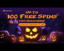 Spin the Halloween Wheel for up to 100 Free Spins at TrustDice