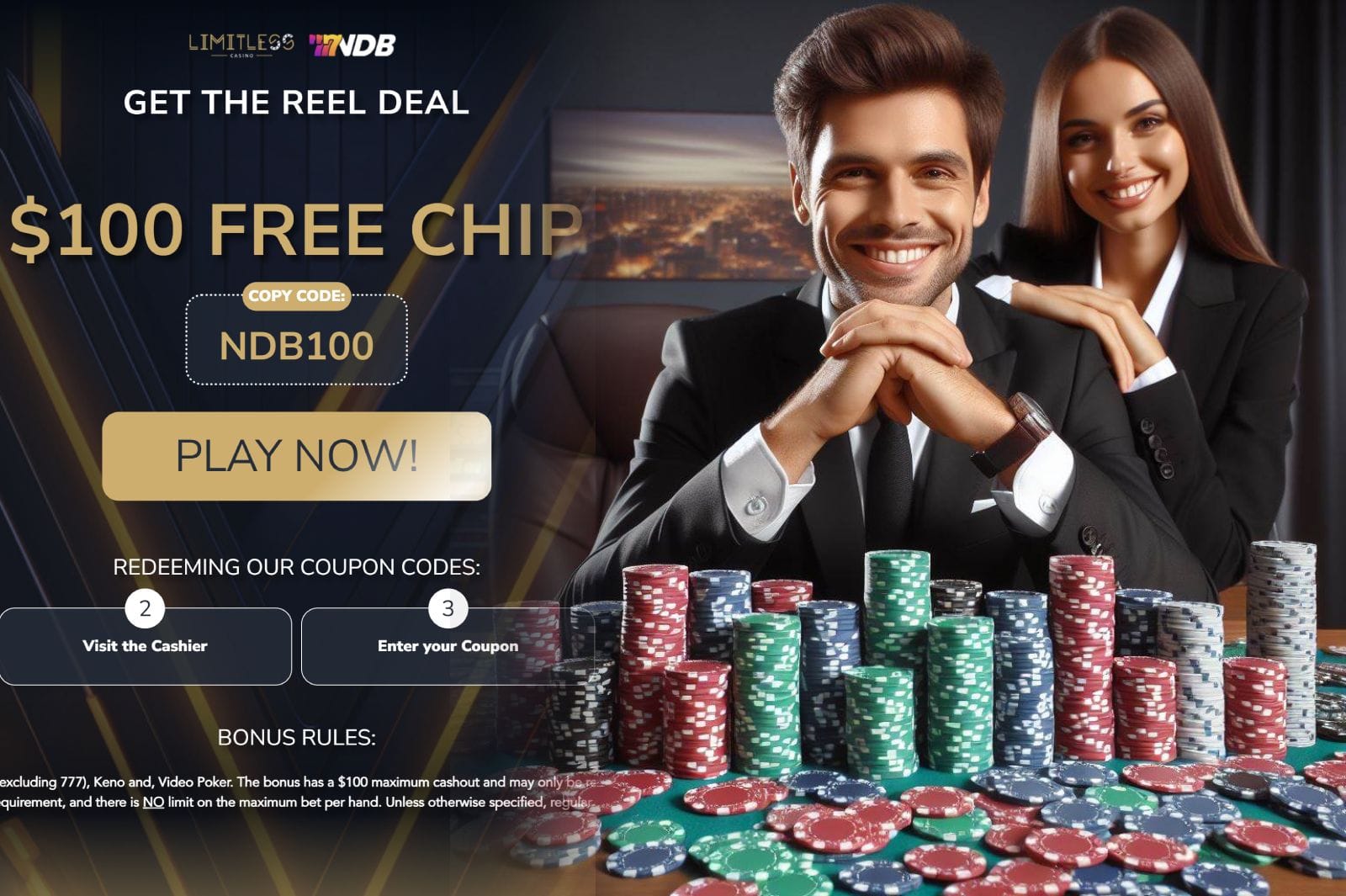 $100 No Deposit Bonus Codes for January 2026