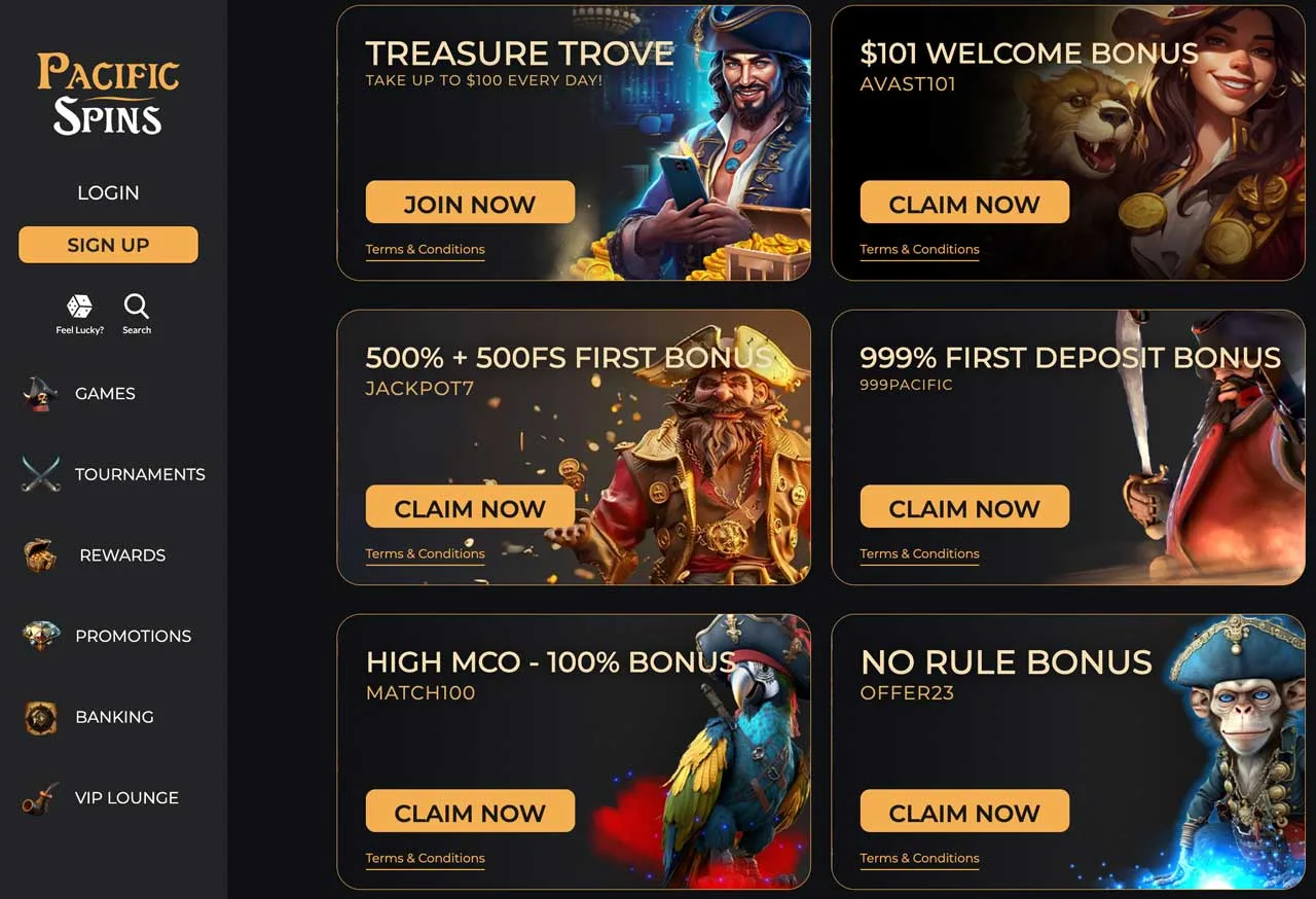 Pacific Spins Casino Review: Betting Options, Games, and Value