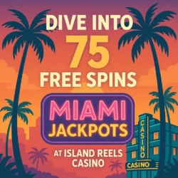 Dive into 75 Free Spins on Miami Jackpots at Island Reels Casino
