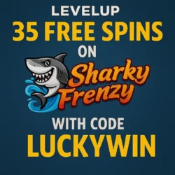 LevelUp – 35 Free Spins in Sharky Frenzy with Code LUCKYWIN