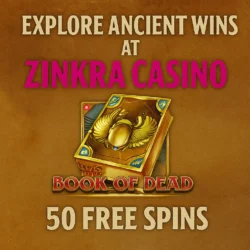 Explore Ancient Wins at Zinkra Casino With 50 Free Spins
