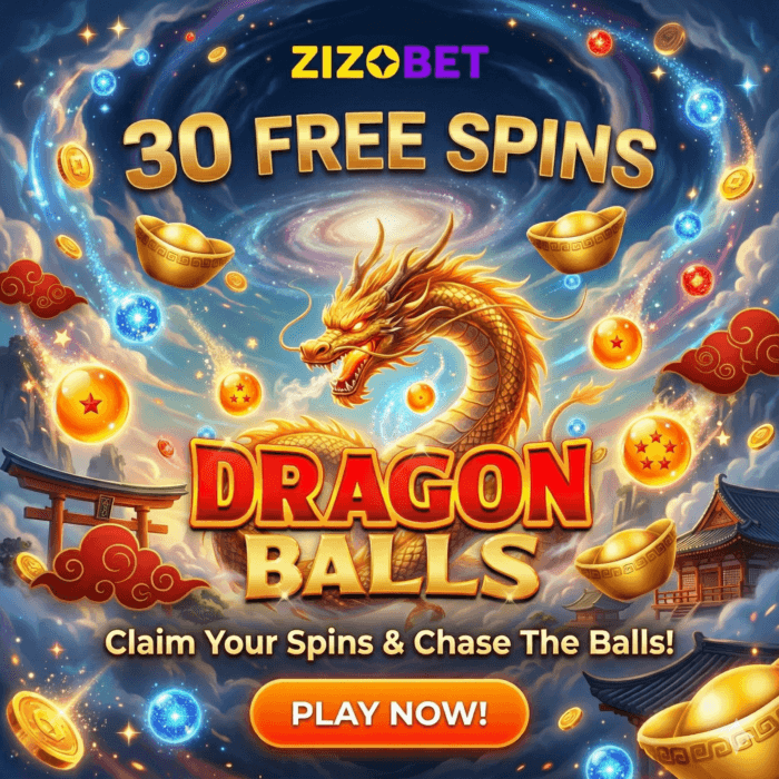 Zizobet 30 Free Spins – Dragon Balls Drop
