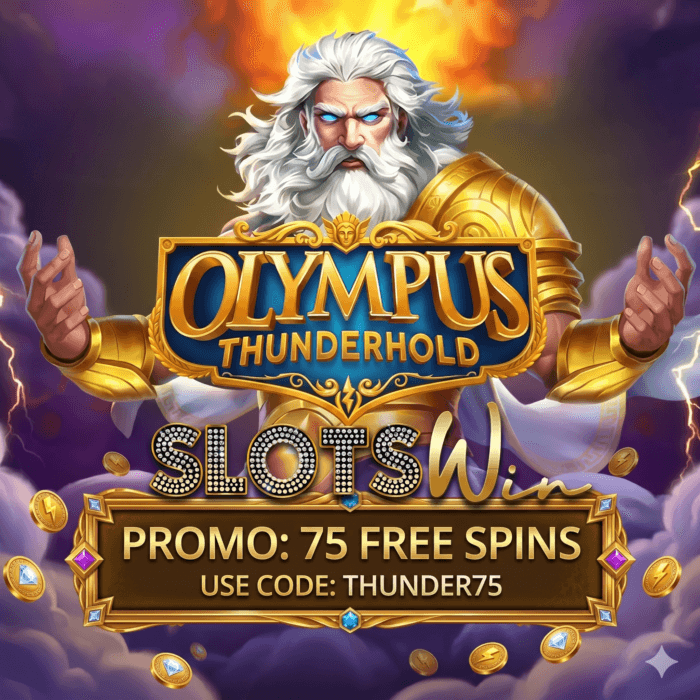 SlotsWin Promo: 75 Free Spins on Olympus Thunderhold