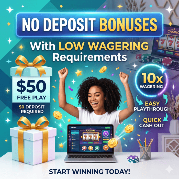 No Deposit Bonuses with Low Wagering Requirements