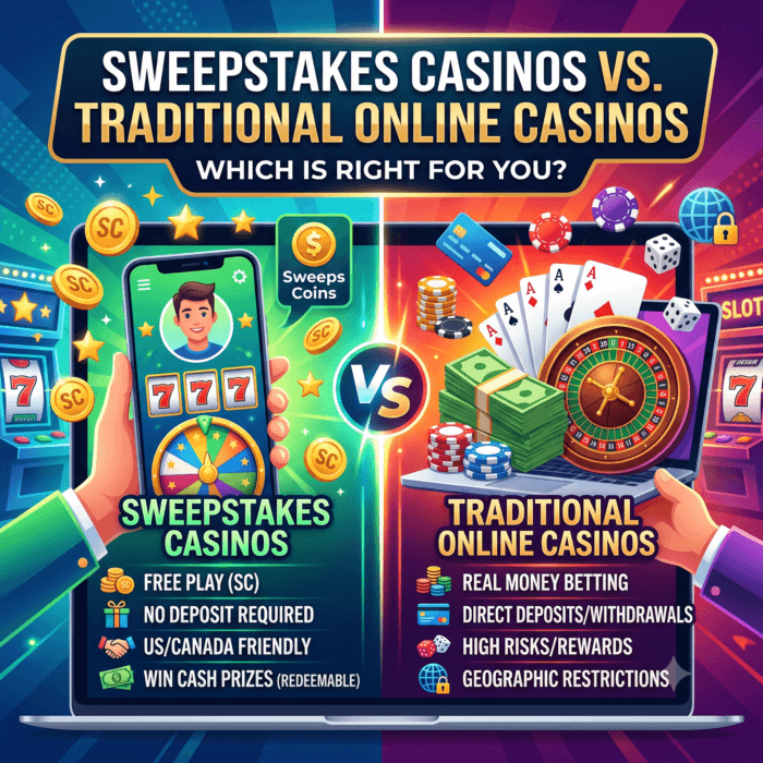 Sweepstakes Casinos vs Traditional Online Casinos
