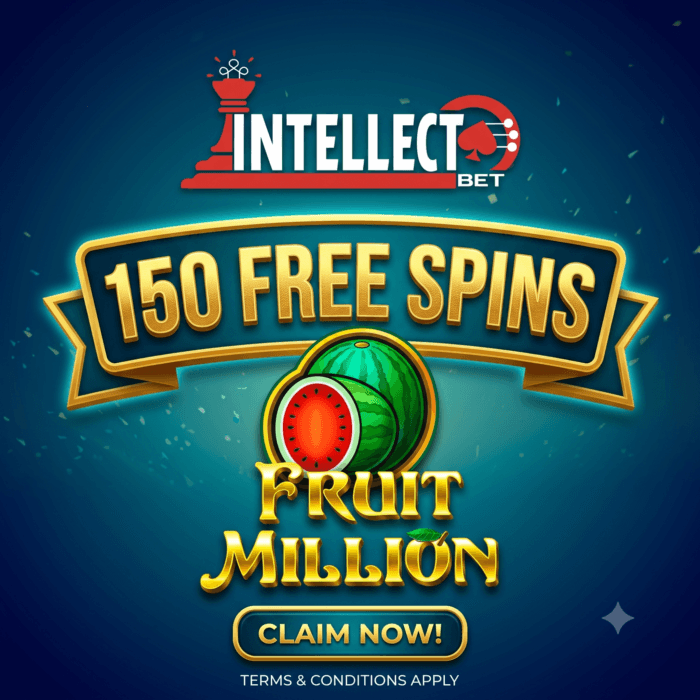 IntellectBet 150 Free Spins on Fruit Million